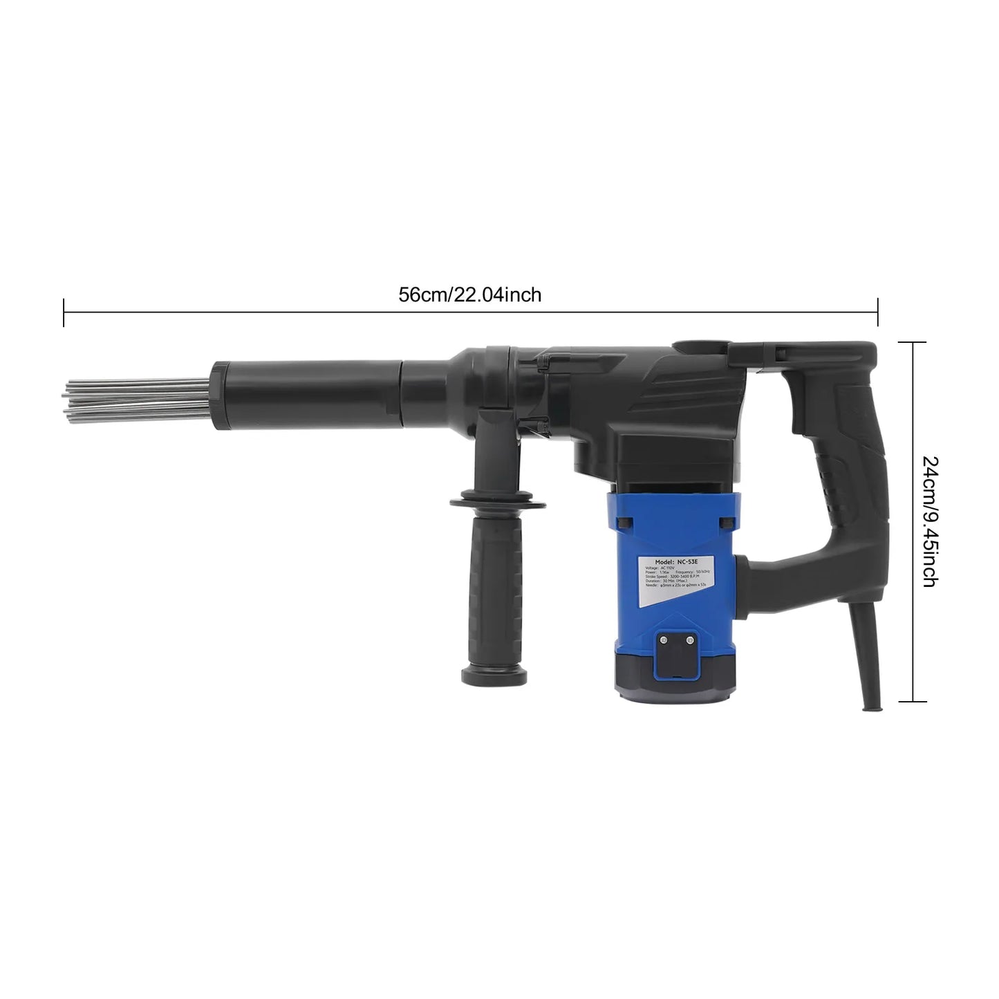 Rust Removal Tool, 110V Industrial Grade Electric Needle Scaler, 1100W Pistol Grip Needle Scaler Powerful Rust Clearing