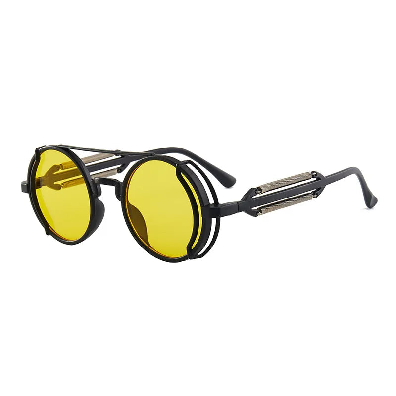 Steampunk Round Sunglasses for Men Luxury Designer Metal Frame Unisex Sun Glasses Men Women Outdoor Riding Sports Sunglasses