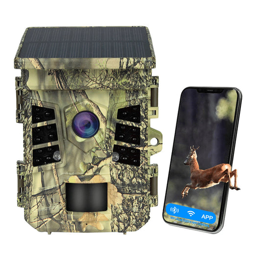 Hunting Game Camera 0.3s Trigger Time IP66 Waterproof 1080p Trail Camera with Solar Powered WiFi Connect Function
