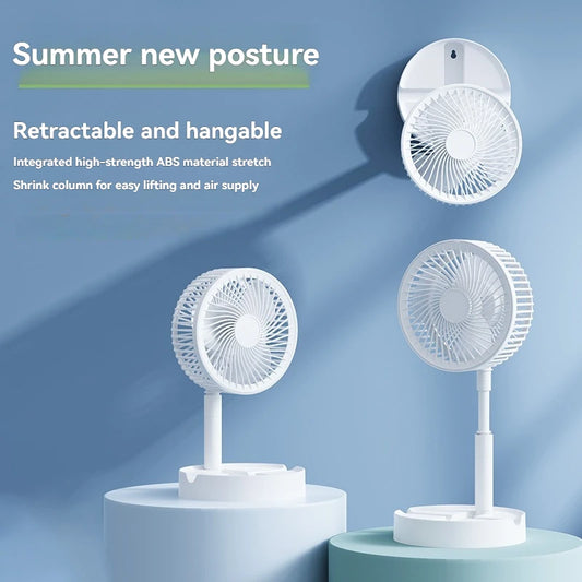 Folding and telescopic fan, portable USB charging, long battery life, silent small electric fan