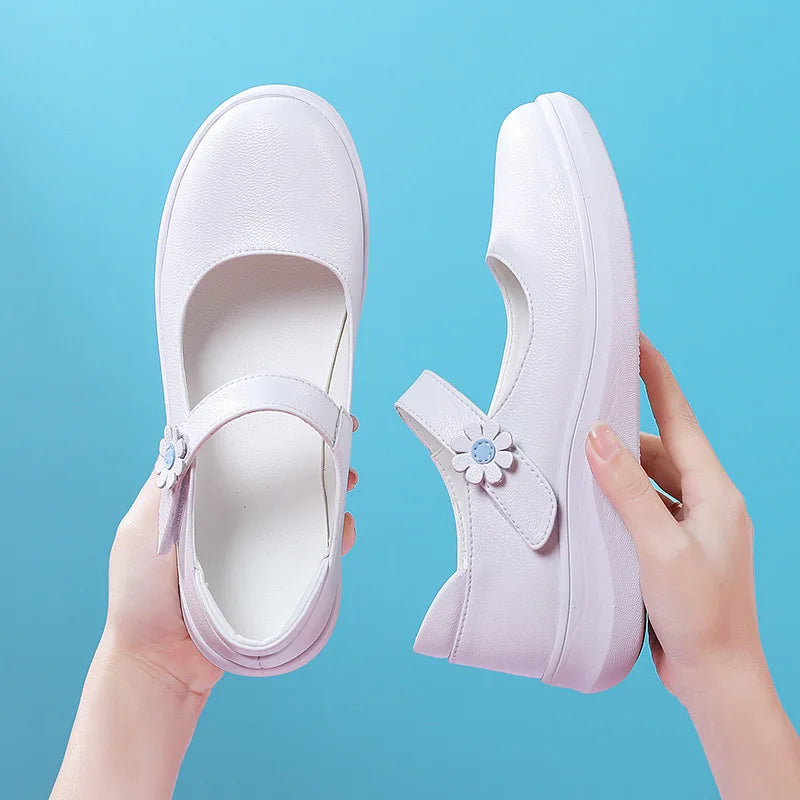 Women's Nursing Shoes Are Comfortable Soft Soled Flat Bottomed Non Slip Thick Soled Lightweight Breathable Fashionable Work Shoe