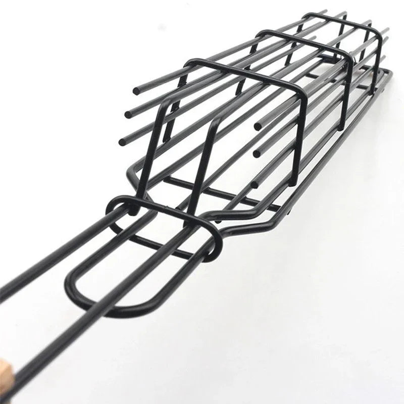 Barbecue Grill Stainless Steel Non-Stick Grill Basket with Handle BBQ Roast Rack for Home Outdoor Picnic Kitchen Dining Tools