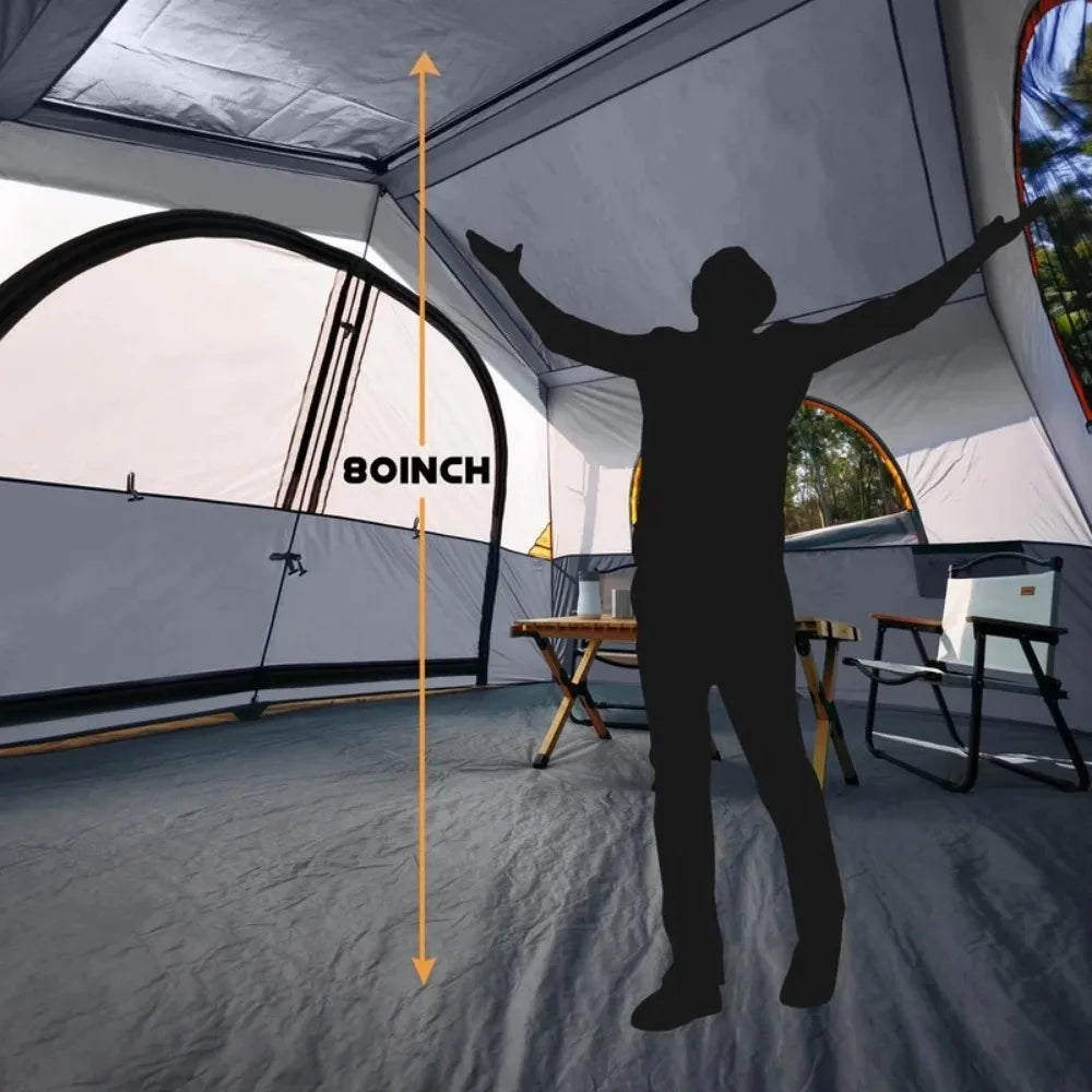 8 Person Camping Tent - Portable Family Cabin Tent for Camp, Outdoor for Hiking, Backpacking,Windproof Fabric Camp Tent