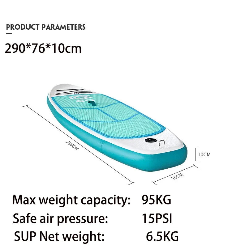 9.5'ft inflating paddle board Sup  Stand-up   Surf Long Board Stand up  Dropshipping With bag gonflatable
