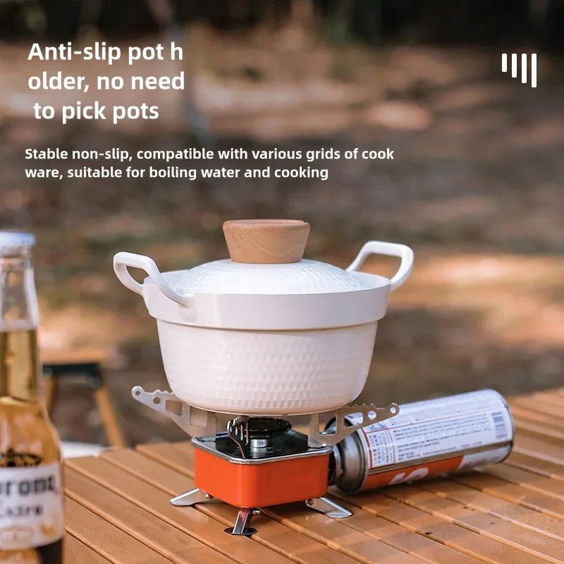 Portable Folding Gas Stove Card Camping Cookware Outdoor Mini Square Stove Ultra Light Travel Equipment Kitchen Supplies