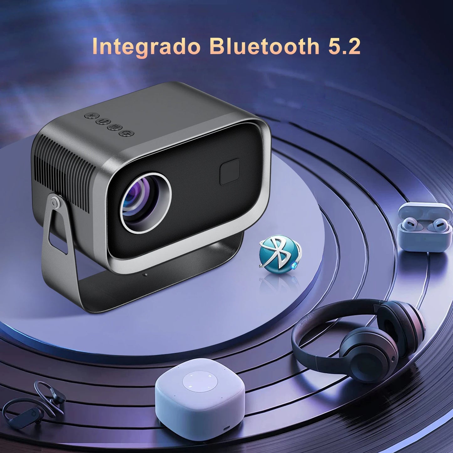 Salange Mini Projector P28B Home Theater Android 11 BT5.2 WIFI Free-Style Placement Projection Support Smartphone Same Screen
