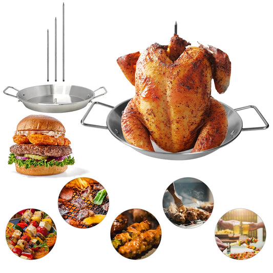 Vertical Meat Skewer Grill with Removable Spikes Stainless Steel Vertical Skewer Grilling Rack for Oven Kebabs BBQ Dishes