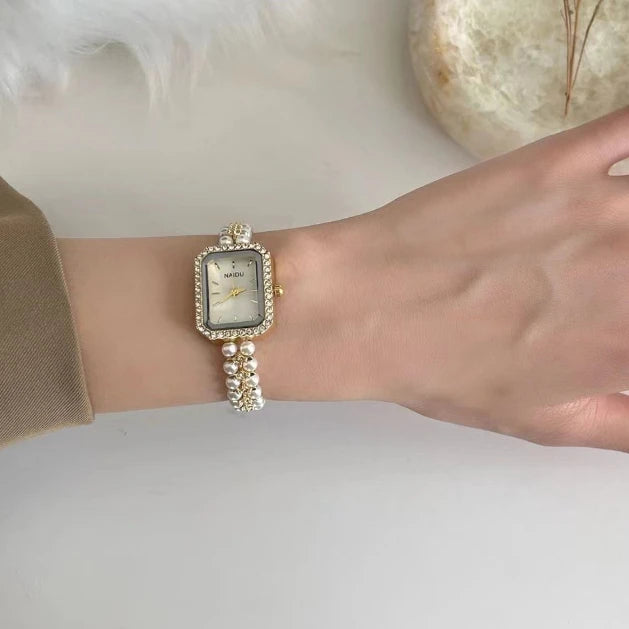 Pearl Studded Strap Women Watch Luxury Ladies Gift Bracelet Watch Fashion Quartz Wristwatches Dropshipping Relojes Para Mujer