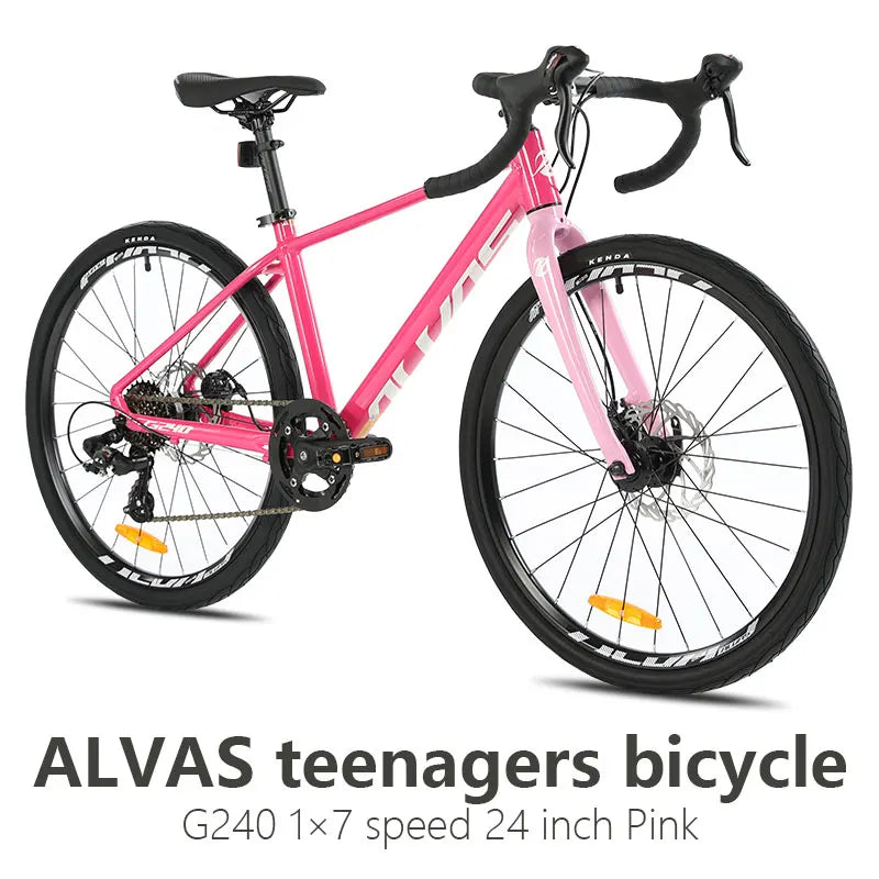 F, YUZE G240 7Speed Aluminum Disc Brake Bike Boy Girl Student Children Bicycle Teen Road bicicleta велосипед Handlebar 380mm