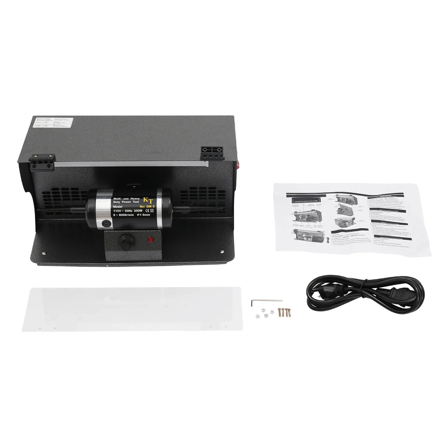 Polishing Machine with Dust Collector Variable Speed 0-8000r/min Pure Copper Motor for Steel Woodwork Hardware Polishing