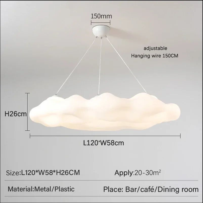 Nordic modern minimalist acrylic cloud-shaped LED ceiling chandelier white cloud-shaped chandelier for living room and bedroom