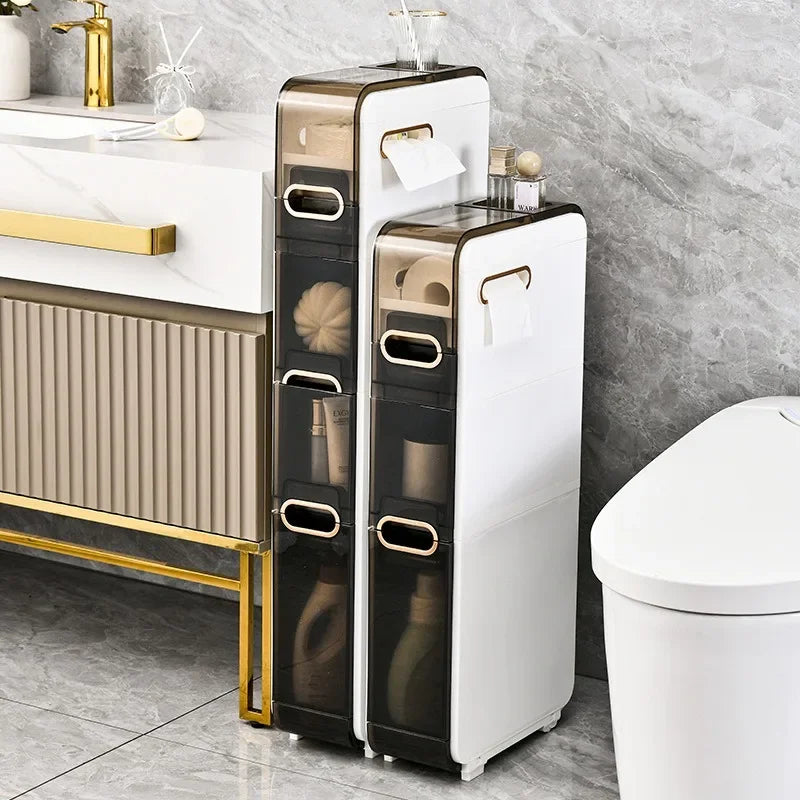 Bathroom crevice cabinet storage rack, multifunctional storage without installation, toilet, toilet, movable storage cabinet