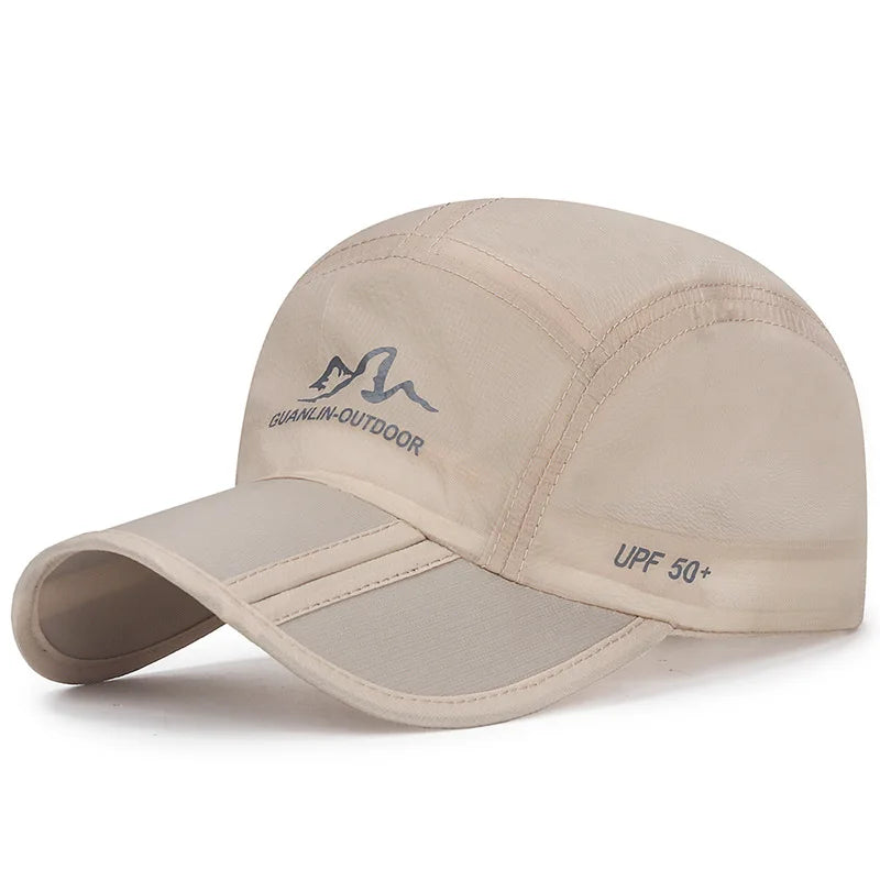 Baseball Cap Hiking Folding Sport Cap Snapback Mountaineering Hat Ultra-Thin Breathable Quick Drying Summer Men Women Outdoor