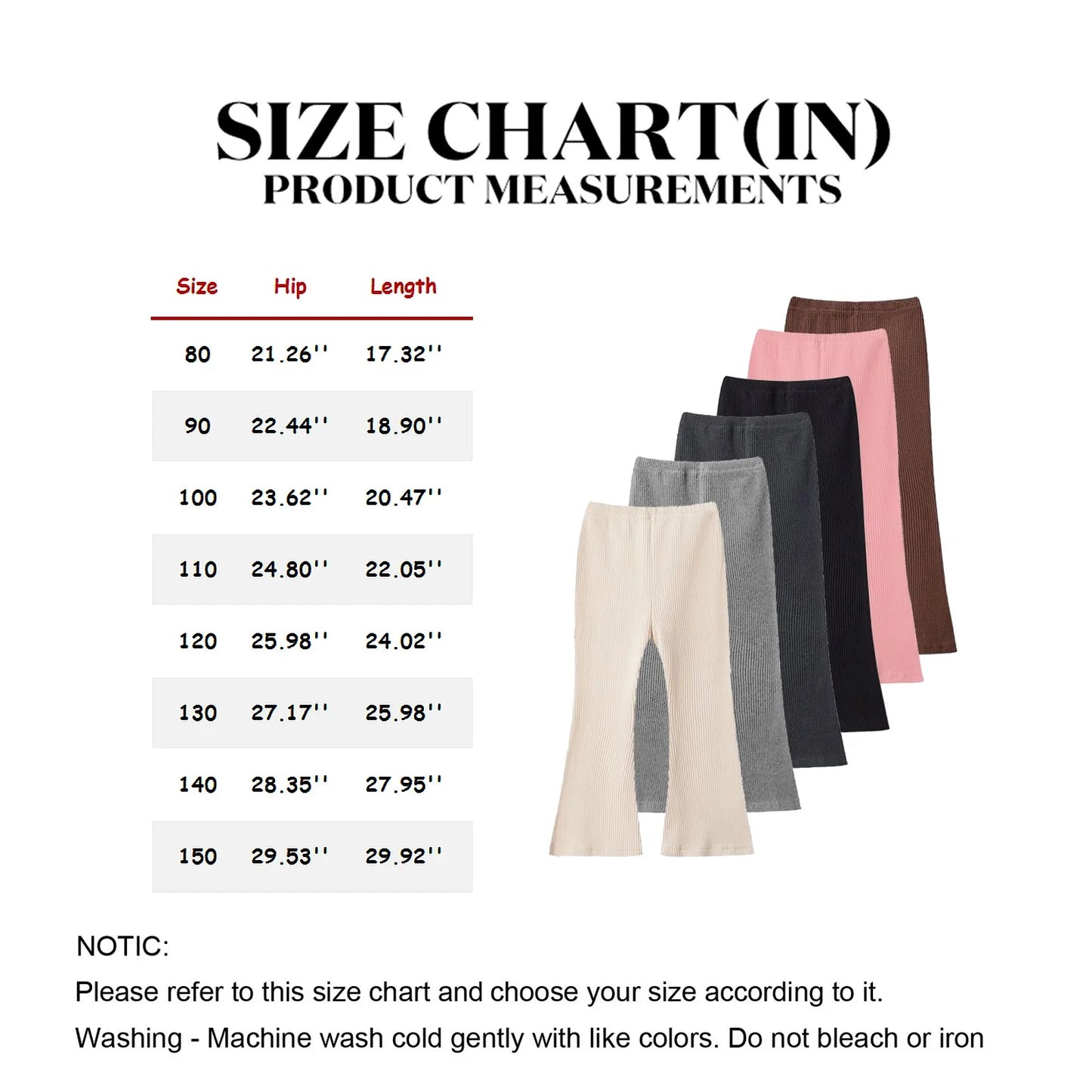 2025 Fashion Kids Girls Cotton Ribbed Flared Pants Spring Autumn Sweet Elasticity Slim Solid Color Trousers Leisure Pants 3-7Y