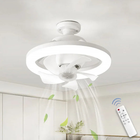 Ceiling Fan Light LED 360° Rotation Fan Lamp For Living Dining Room Bedroom 3 Gear Wind Speed Periodic Fan Decorative Lamp