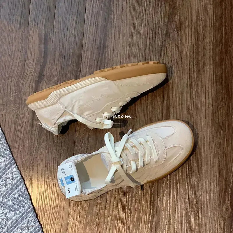 Korean Ladies Footwear Round Toe Women's Shoes Lace Up Light Comfortable and Elegant Daily Routine On Offer Designer Luxury H A