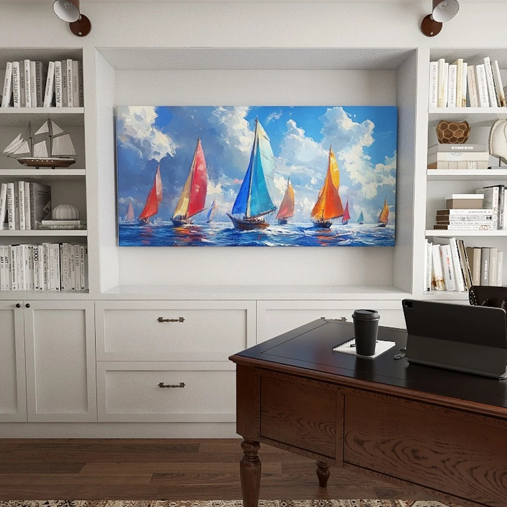 1.5-Inch Thick Pine Solid Wood Frame, Canvas Wall Art, Birthday Gift Art Wall Painting, Bedroom, Office, Living Room