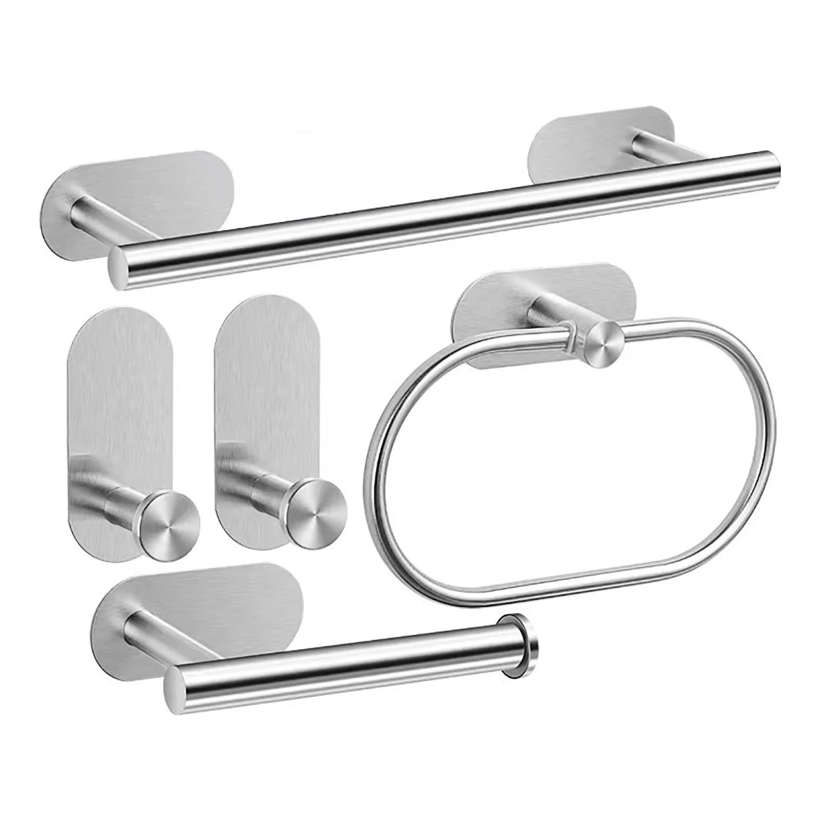 Bathroom Towel Bar  Set 5 Pieces/Set 7 Pieces Brushed Nickel Modern  Bathroom Hardware Set Stainless Steel Wall Mounted