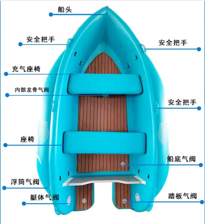 Factory Folding Blue Rowing Boat 420Cm 520Cm Inflatable Drop Stitch Fishing Kayak For Sale