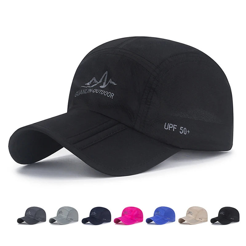 Baseball Cap Hiking Folding Sport Cap Snapback Mountaineering Hat Ultra-Thin Breathable Quick Drying Summer Men Women Outdoor