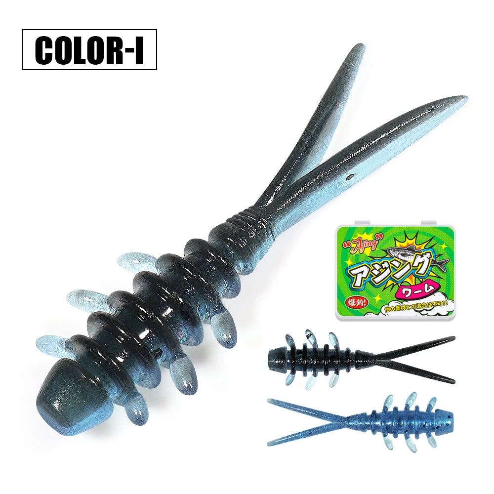 Rosewood 25mm Micro Worm Soft Fishing Lure TPR Floating Silicone Plastic Swimbait Softbait For Catching Horse Mackerel 20pcs/Box