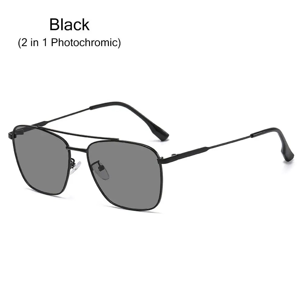 Square Sunglasses Men Women Anti Radiation Anti Blue Light Computer Photochromic Eyeglasses UV400 Shades Metal Sun Glasses