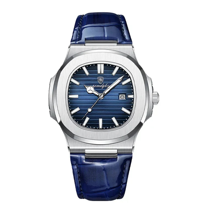 Fashion Business Luminous Calendar Quartz Watch 30MI Waterproof Leather Strap Wirstwatch Men Students Clocks Relogios Wholesale