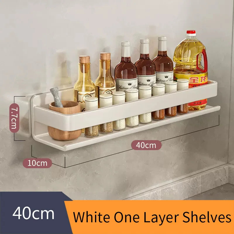 Bathroom Accessories Shelf Organizer Shower Storage Rack Gray Wall Mounted Space Aluminum Toilet Shampoo Holder Shelves 30-50CM