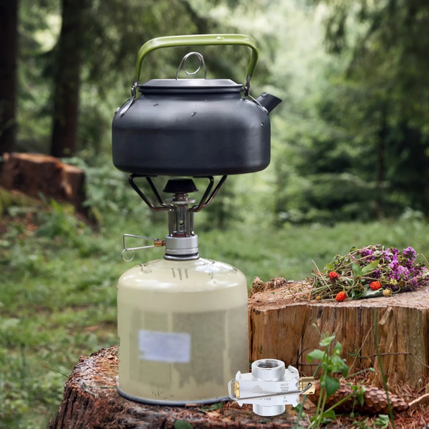 Flat Tank Adapter Gas Canister Propane Bottle Refill Valve Camping Stove Fuel Transfer Outdoor Cooking BBQ Accessories Kitchen