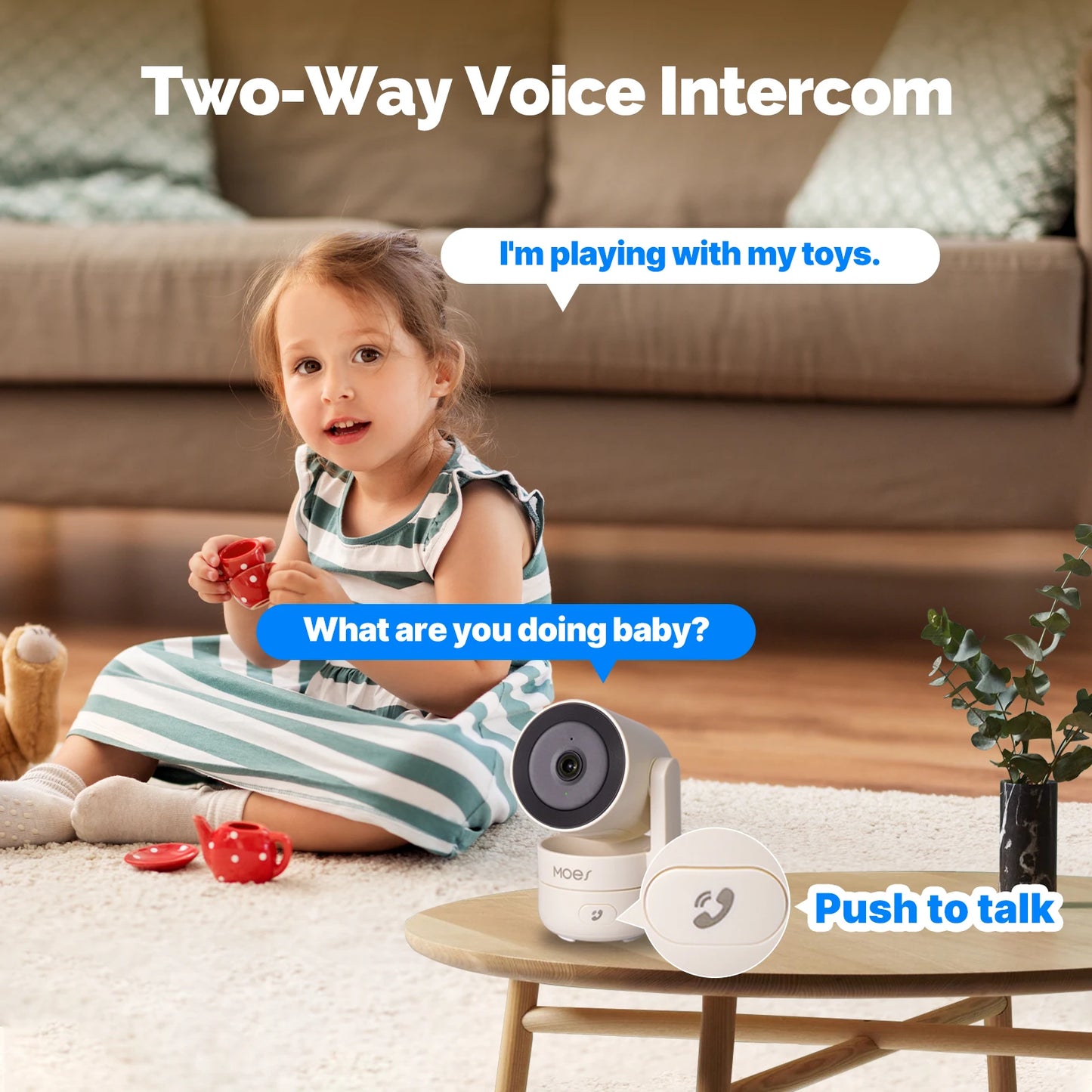 MOESTuya WiFi Smart Home Security Camera, Indoor Pan/Tilt 4MP HD, Night Vision, Motion Sound Detection, Panoramic Patrol Monitor
