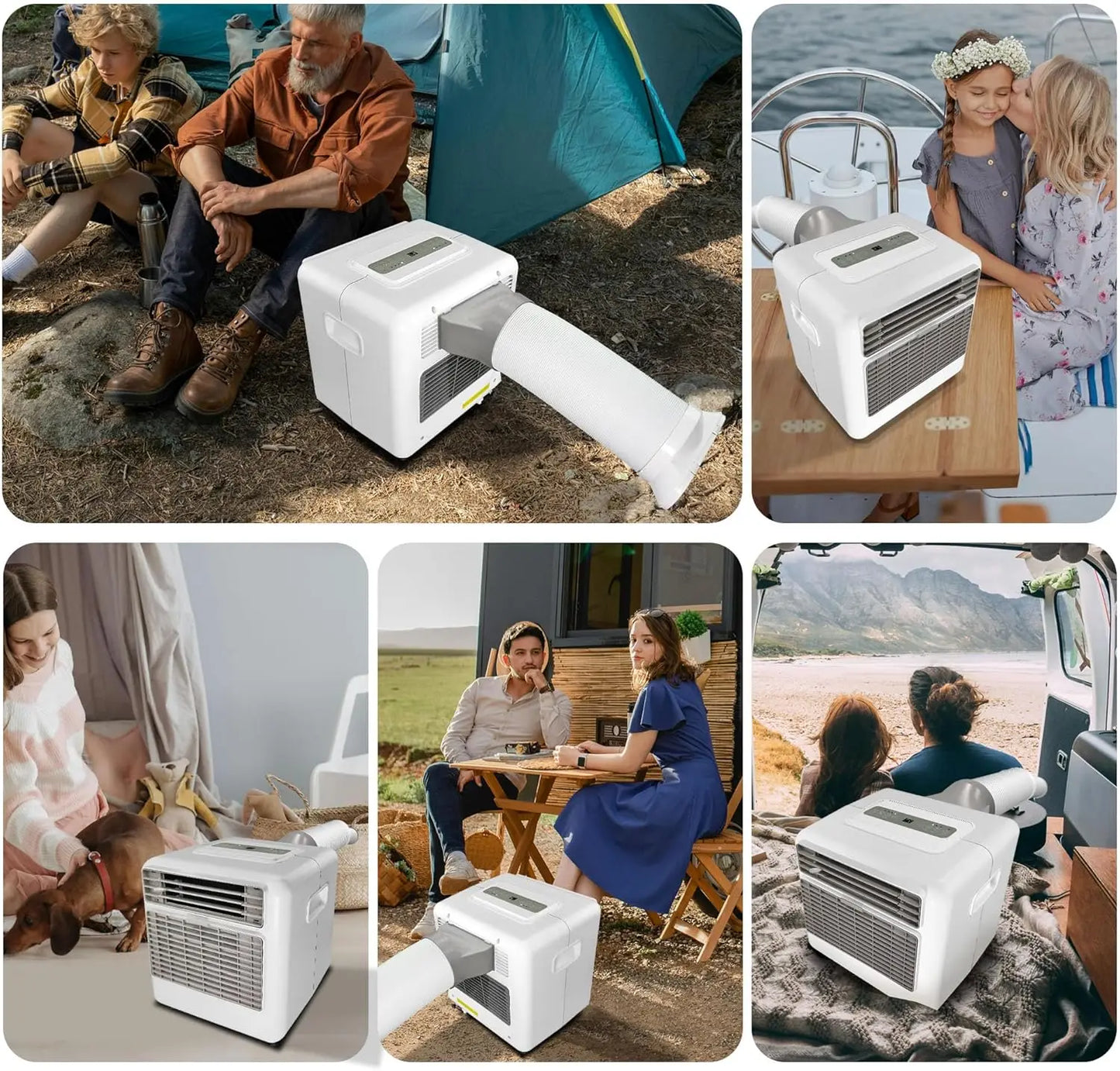 Portable Air Conditioner for Camping, 3300BTU, 436W AC Unit Fast Cooling Down to 60°F, Tent,3 Cooling Modes, 24 Hour Timer(Grey)