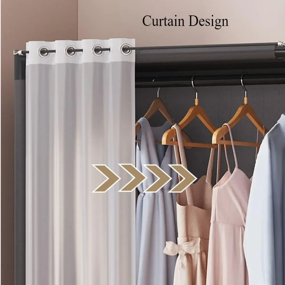 Bedroom Wardrobe Assembling A Dust-proof Large Capacity Wardrobe Strong Load-bearing Capacity Blankets Clothes Storage Cabinet
