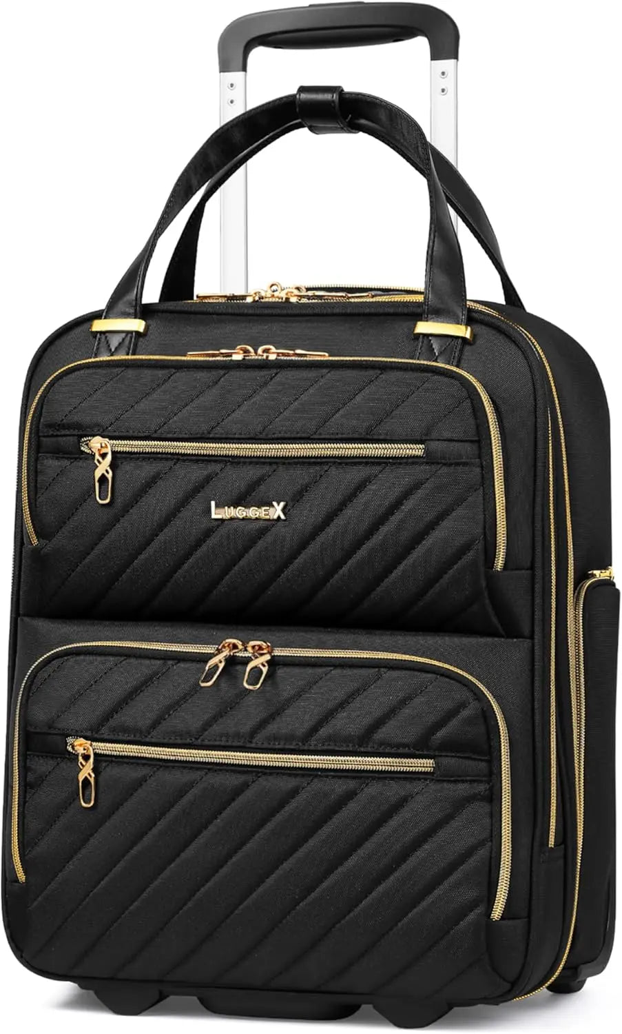 Underseat Carry On Luggage with Wheels, Stylish Lightweight Under Seat Luggage, Soft Sided Personal Item Suitcase for Short Trip