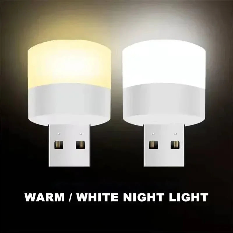 1-50pcs Mini USB Night Lights Warm White Eye Protection Book Reading Light PC Mobile Power USB Plug LED Charging Lamps Wholesale