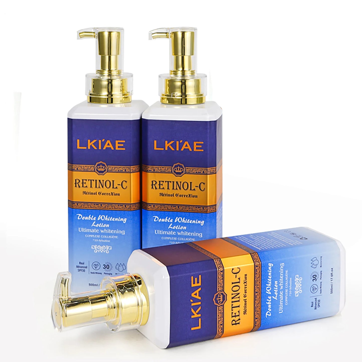 LKIAE Real Retinol Whitening Skin Care Set, Moisturizing, Reduce Wrinkles, Dark Spots, Anti-Aging, With Collagen, Snail Extract
