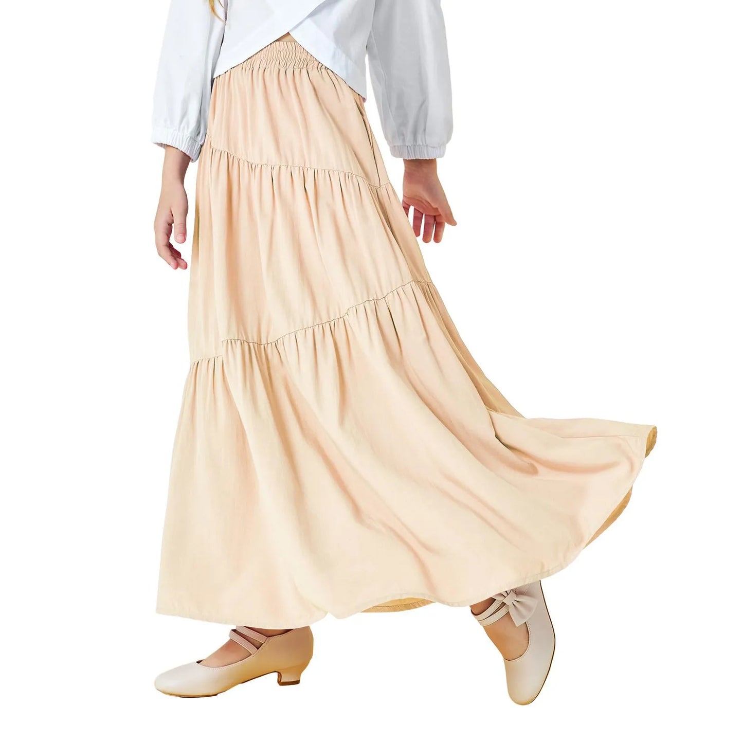 Girls Skirts Autumn New Childrens Clothing Korean Style Baby Girls Ruffled Jacquard Skirt Casual Simple and Daily
