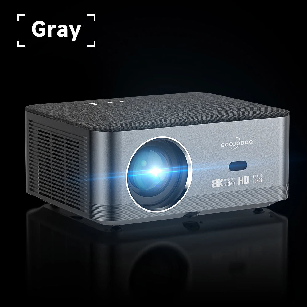 GOOJODOQ Full HD 1080P Projector 4K 8K 700ANSI 15500Lumens Android WiFi LED Video Movie Projector LED Home Theater Cinema Beamer
