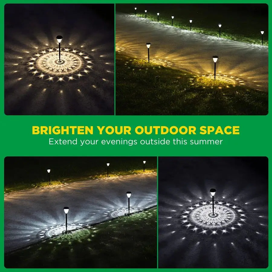 Super Bright Solar Lights, Waterproof 10 Pack, Dusk to Dawn Up to 12 Hrs Solar Powered Outdoor Pathway Garden Lights Auto On Off