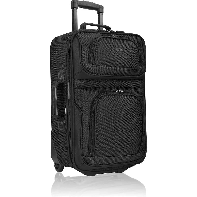 Carry-on Luggage Lightweight Softside Suitcase, Black, Set