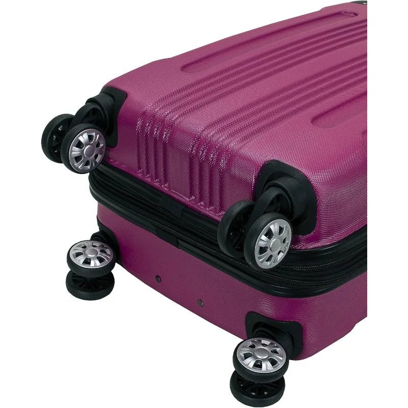 London Hardside Expandable Luggage with Spinner Wheels, Pink, Carry-On 20-Inch