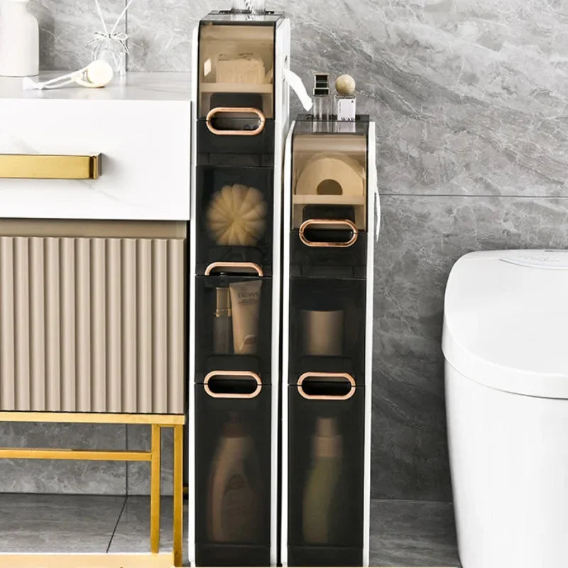 Bathroom crevice cabinet storage rack, multifunctional storage without installation, toilet, toilet, movable storage cabinet