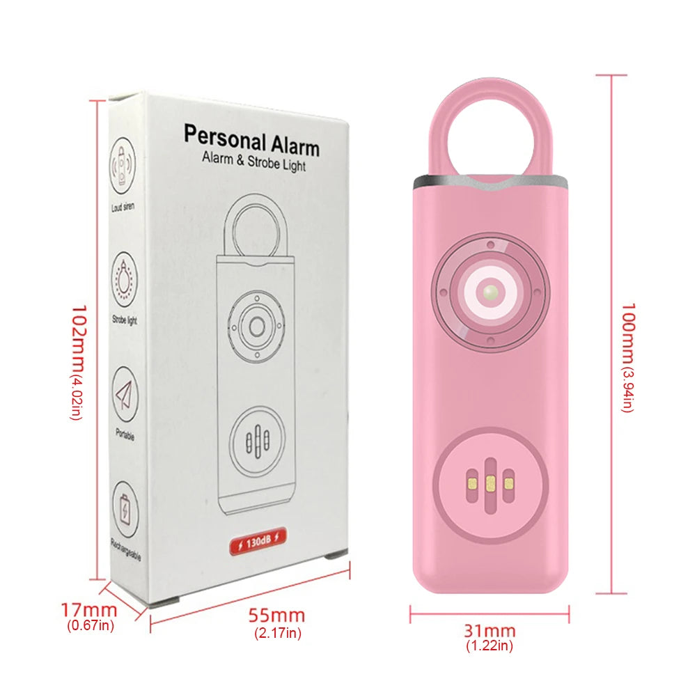 Self Defense Alarm 130dB Loud Carrying Scream Loud Panic Alarm Rechargeable Self Defense Electronic Device for Girl Child Women