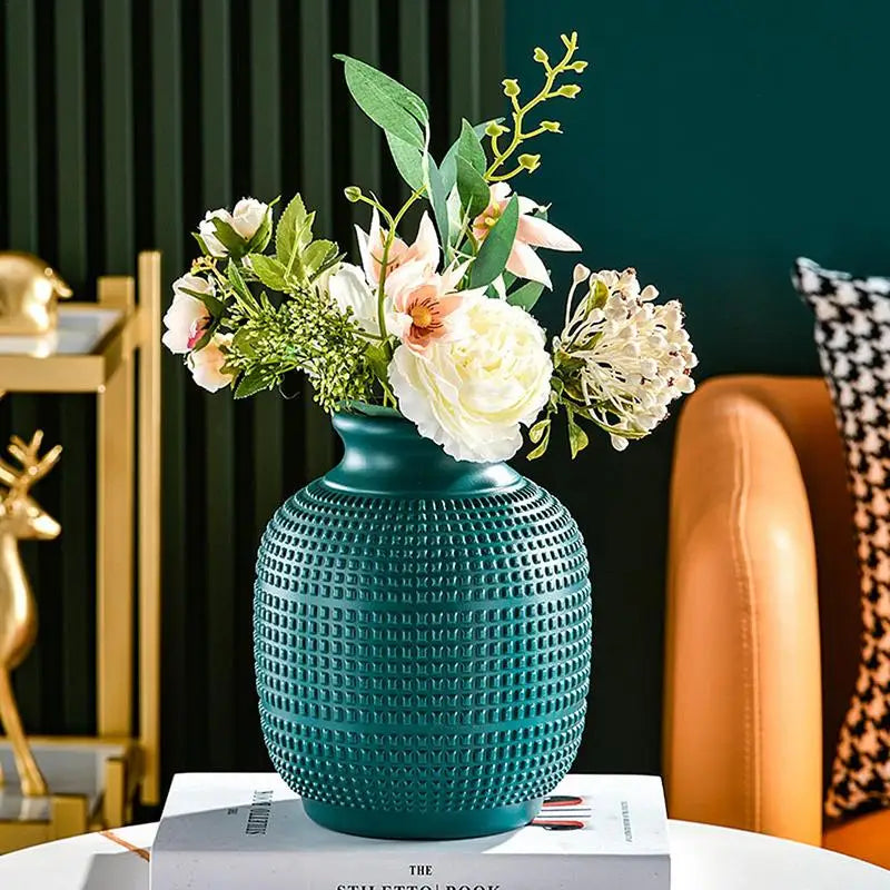 Imitation Ceramic Vase Modern Centerpiece Floral Vase Unbreakable Flower Vase For Home Decor Living Room Centerpieces And