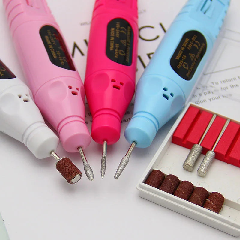 CNHIDS Nail Polishing Tools Electric Nail Drill Machine Pedicure Manicure Drill Set Milling Cutters Set Nail File Equipment