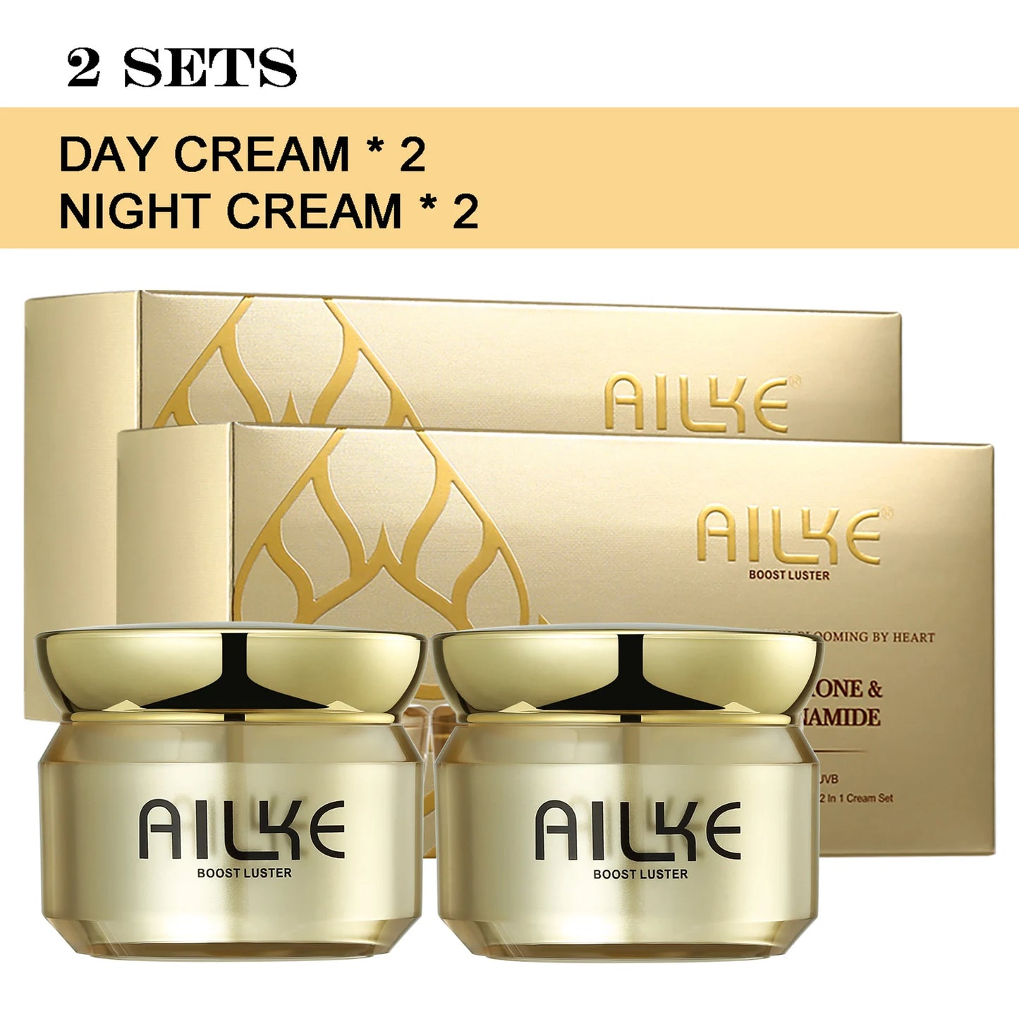 AILKE Whitening Day & Night Face Cream, Deeply Clean Skin, Even Skin Tone, Remove Dark Spots, Sun Spots, Wrinkles Facial Cream
