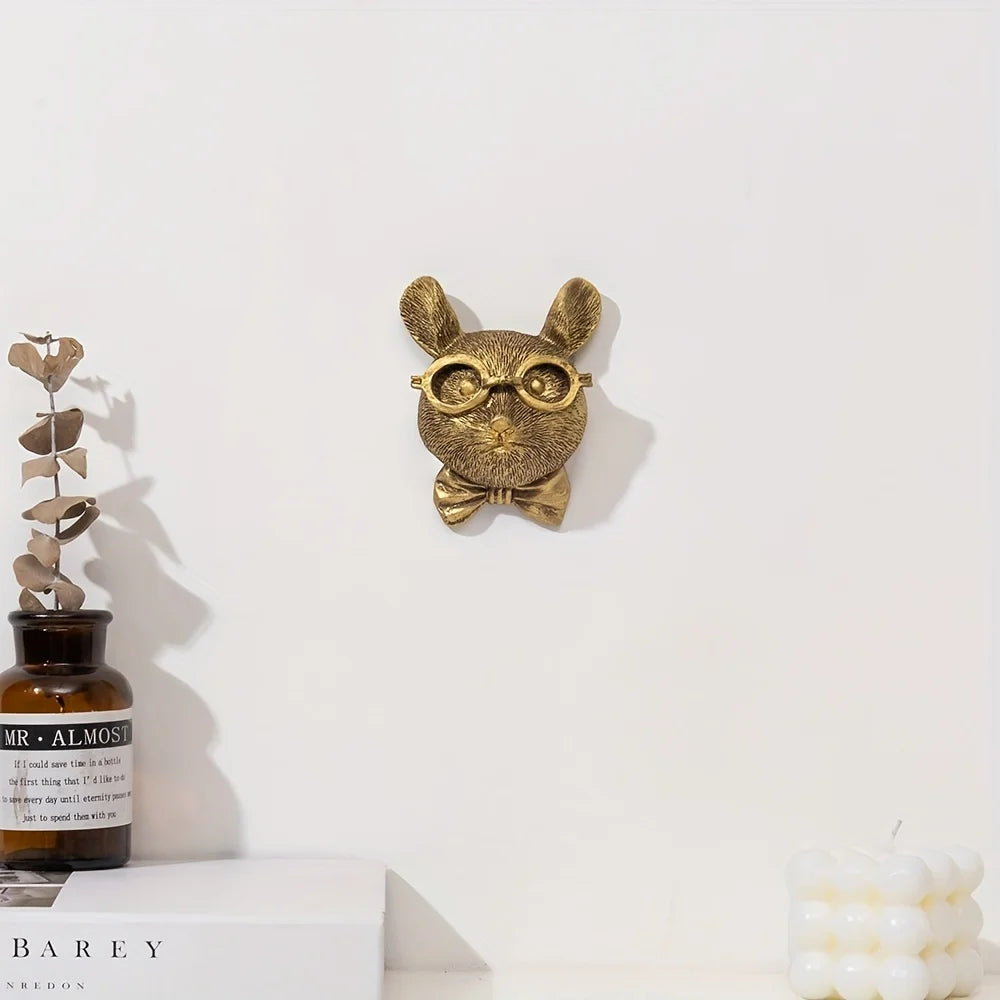 Large/small sizes Decor Wall Art Decor Deer Head Wall Hanging Home Decor Bronzed Resin Animal Hanging Sculpture Animal Head Wall