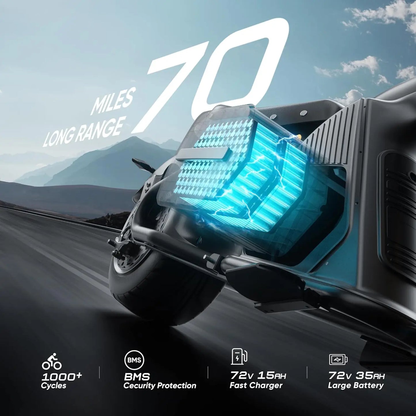 M8S Electric Motorcycle for Adults 72V Lithium Battery Long Range IP6 Color LCD Display Street Legal High Speed Bike