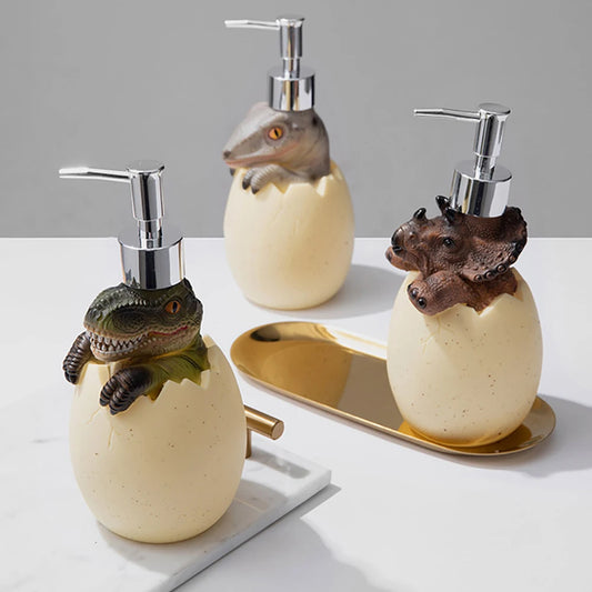 Cute Dinosaur Liquid Soap Dispensers Press Type Sub-Bottling Container Prevent Leakage Environmentally for Cosmetics Detergents
