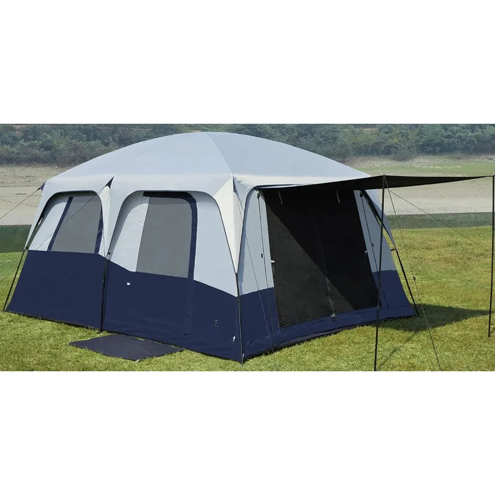 Camping blackout tent, multicompartment tent for families, portable tent for outdoor use with umbrella and carry bag, waterproof