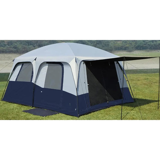 Camping blackout tent, multicompartment tent for families, portable tent for outdoor use with umbrella and carry bag, waterproof